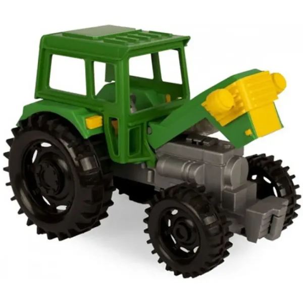 Zelený traktor s přívěsem na koně 38 cm - Wader obrázek 3