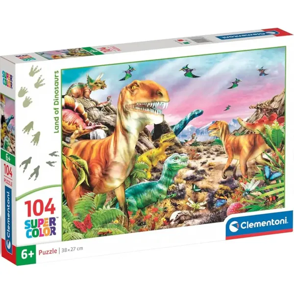 Země dinosaurů 104dílné Supercolor puzzle - Clementoni obrázek 1