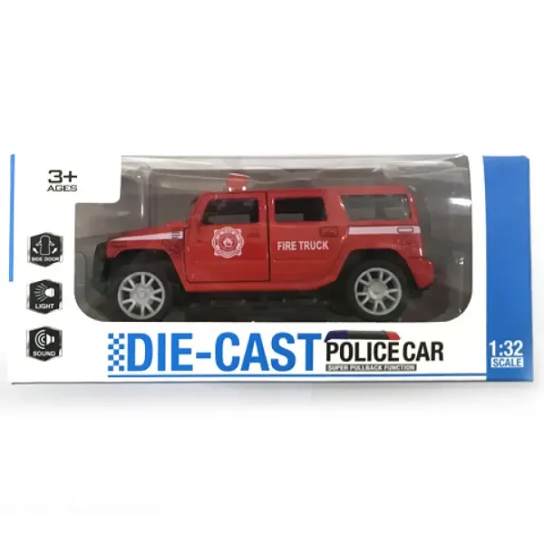 Zpětně táhnoucí auto Hummer s osvětlením a zvukem 1/32 v různých variantách obrázek 3