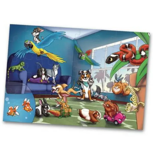 Zvířecí párty 48dílné podlahové puzzle 60x90cm obrázek 3