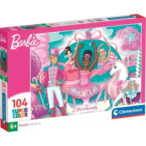 Barbie a Louskáč Super Color puzzle 104 ks - Clementoni obrázek 1
