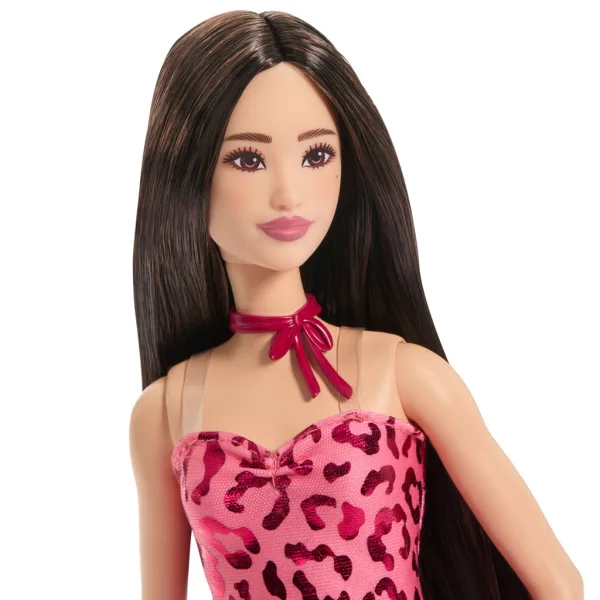 Barbie: Fashionista Přítelkyně módní panenka s hnědými vlasy v leopardím vzoru – Mattel obrázek 3