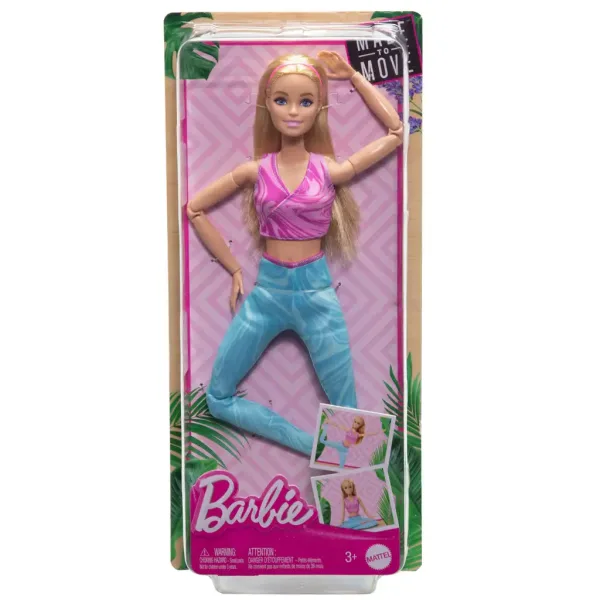 Barbie: Ohebná jóga panenka s blond vlasy - Mattel obrázek 7