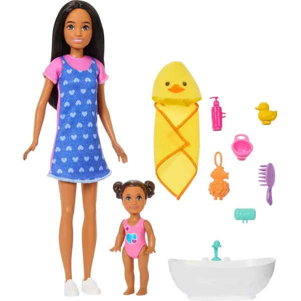 Barbie panenka v srdíčkovém oblečení chůva herní set - Mattel obrázek 2