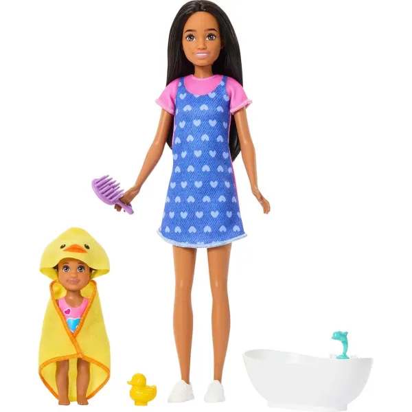 Barbie panenka v srdíčkovém oblečení chůva herní set - Mattel obrázek 3