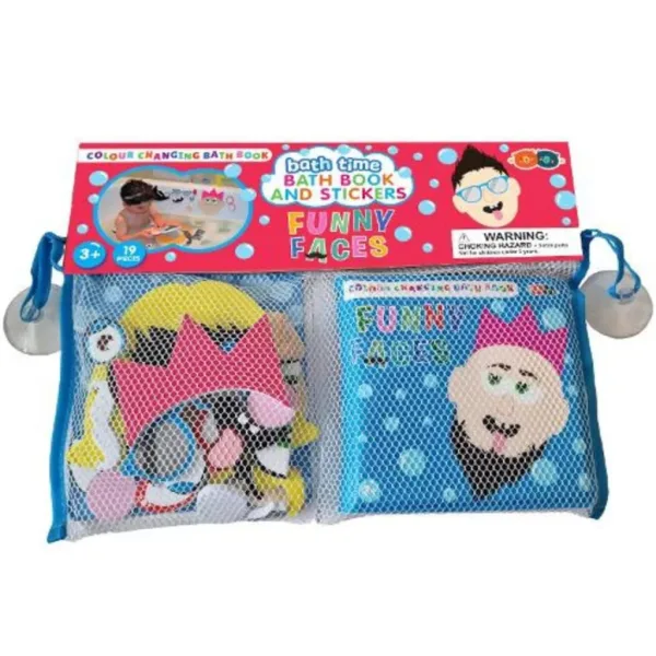 Buddy & Barney Barevně měnící koupací kniha a samolepky - Vtipné obličeje obrázek 1