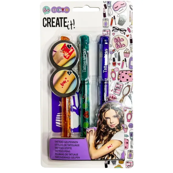 Canenco: Create It! Tetovací vonné gelové pero 3ks sada v několika variantách obrázek 2