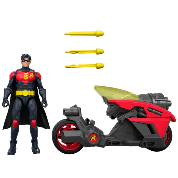 DC Robin akční figurka s motorem a vystřelovacími raketami – Mattel obrázek 4