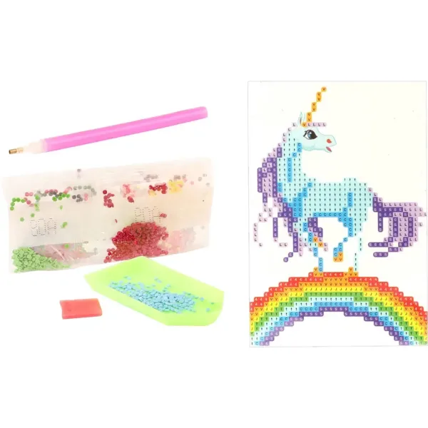 Diamantové puzzle: Jednorožec na duze diamantový malovací set 10x15cm obrázek 2