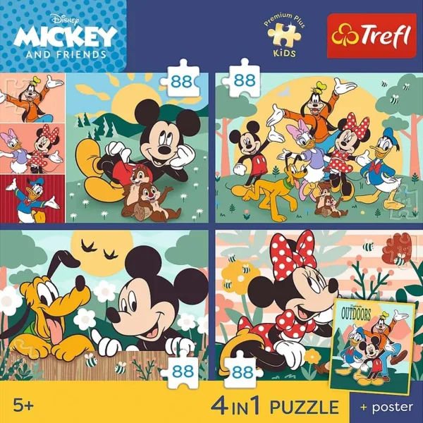Disney Mickey myš a její přátelé – 4 x 88 ks Premium Plus Kids puzzle – Trefl obrázek 2