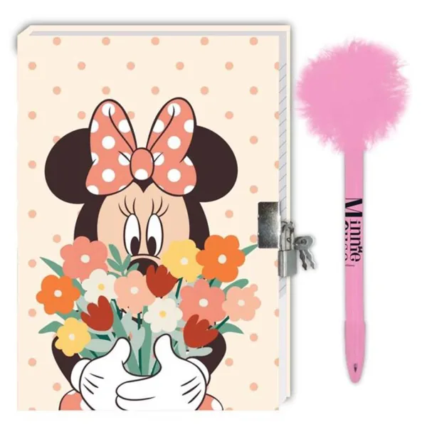 Disney: Tajný deník Minnie Mouse s zámkem a pom-pom perem 12x18cm 60 listů obrázek 2