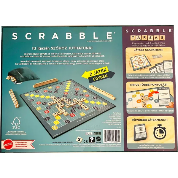 Dřevěné Scrabble Original a Hry 2v1 - Mattel obrázek 2