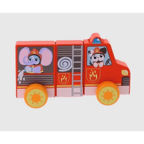 Dřevěné Tiny Tails magnetické hasičské auto - Trefl obrázek 2