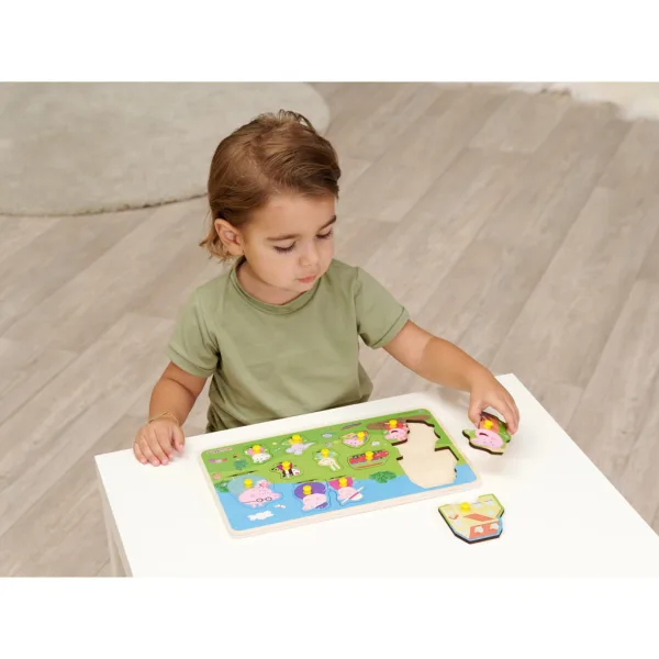Eichhorn: Prasátko Peppa – dřevěné vkládací puzzle s úchyty, 13 dílků obrázek 2
