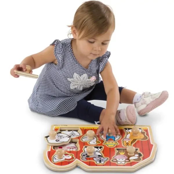 Farmářský dřevěný tvarovací puzzle s rukojetí - Melissa & Doug obrázek 2