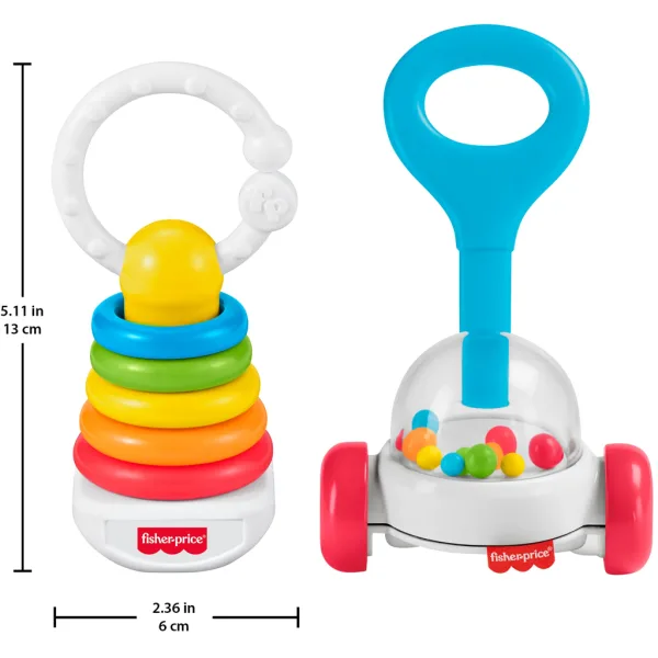 Fisher-Price: 2 kusový barevný chrastící set pro miminka - Mattel obrázek 3