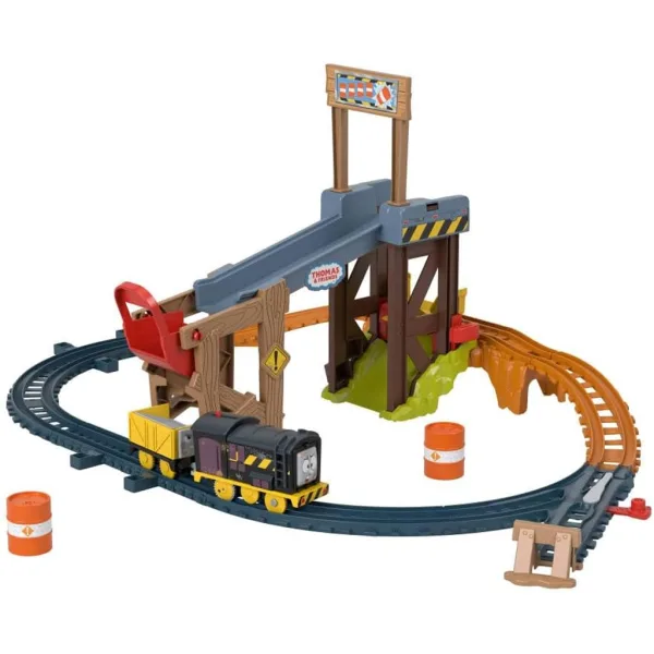 Fisher-Price: Thomas a přátelé Diesel Lift & Load stavební železniční dráha se motorovým vlakem - Mattel obrázek 2