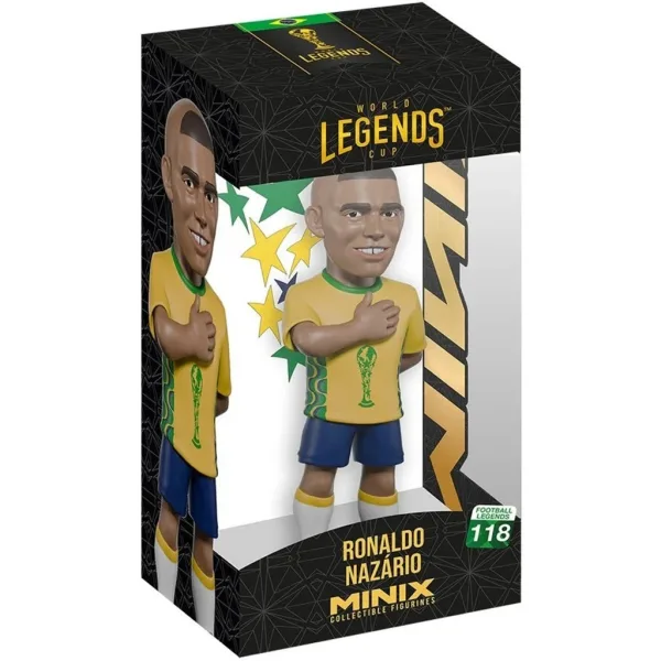 Fotbalista akční figurka, 12 cm - Legendy mistrovství světa Brazílie Ronaldo v dresu 9 obrázek 1