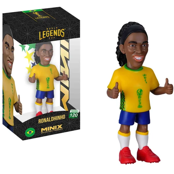 Fotbalista akční figurka, 12 cm - World Cup Legends Brazílie Ronaldinho v dresu s číslem 10 obrázek 1