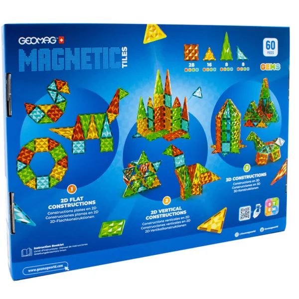 Geomag Magnetic Tiles Gems 60 ks magnetická stavebnice obrázek 2
