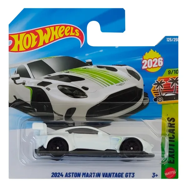 Hot Wheels: 2024 Aston Martin Vantage GT3 bílý autíčko 1/64 - Mattel obrázek 1