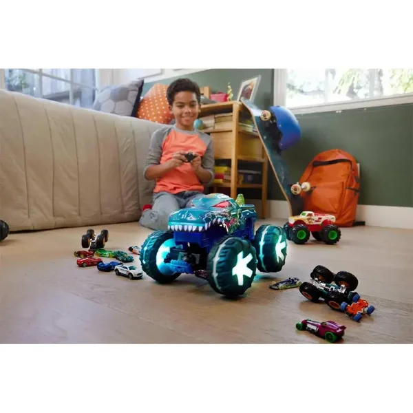 Hot Wheels Monster Trucks: Dálkově ovládaný interaktivní Mega Wrex monster auto - Mattel obrázek 3