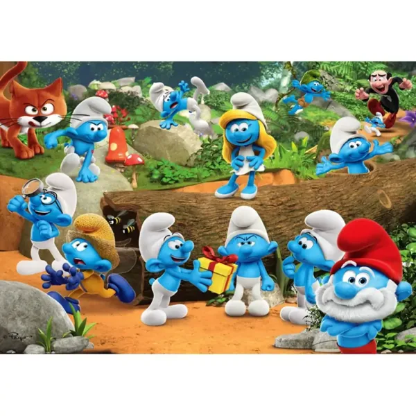 Hupikék šmoulové lesní zábava 104ks supercolor puzzle - Clementoni obrázek 2