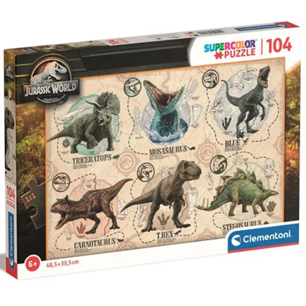 Jurassic World 104ks Super Color Puzzle - Clementoni obrázek 1