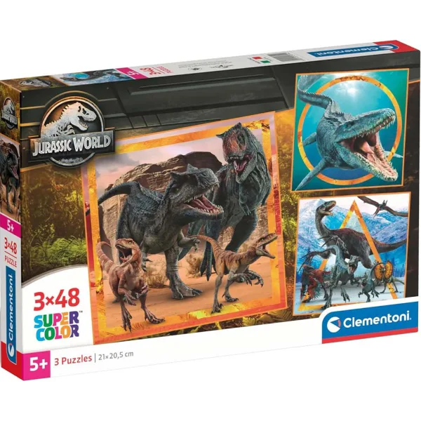 Jurassic World 3x48ks Supercolor puzzle - Clementoni obrázek 1