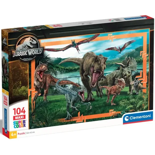 Jurassic World a říše dinosaurů 104dílná maxi supercolor puzzle - Clementoni obrázek 1