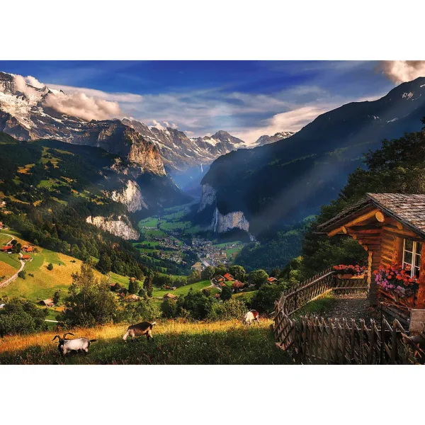 Lauterbrunnen-vodopád 1000ks Premium plus kvality puzzle - Trefl obrázek 2