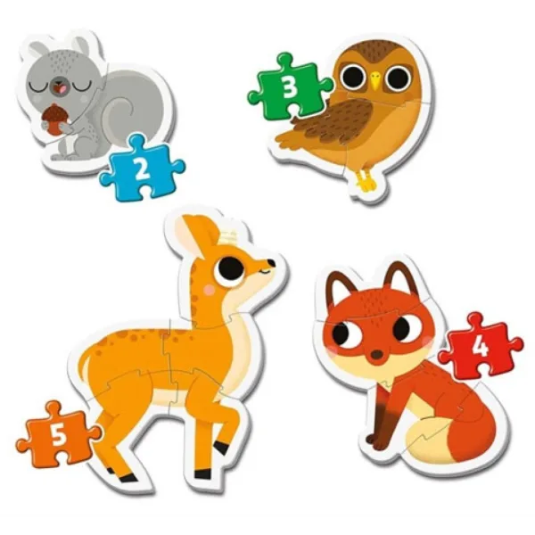 Lesní zvířata 4 v 1 tvarové puzzle set - Clementoni obrázek 2