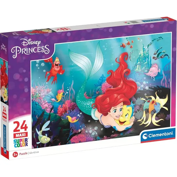 Malá mořská víla 24 ks maxi supercolor puzzle - Clementoni obrázek 1