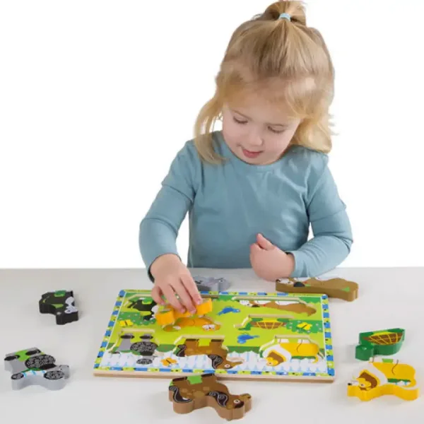 Malí mazlíčci silné dřevěné tvarové puzzle 8 dílků - Melissa & Doug obrázek 2