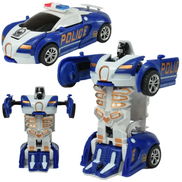 Model auta: Transformovatelné autíčko Bugatti Veyron na setrvačník v policejní verzi v několika variantách 13cm 1ks obrázek 3