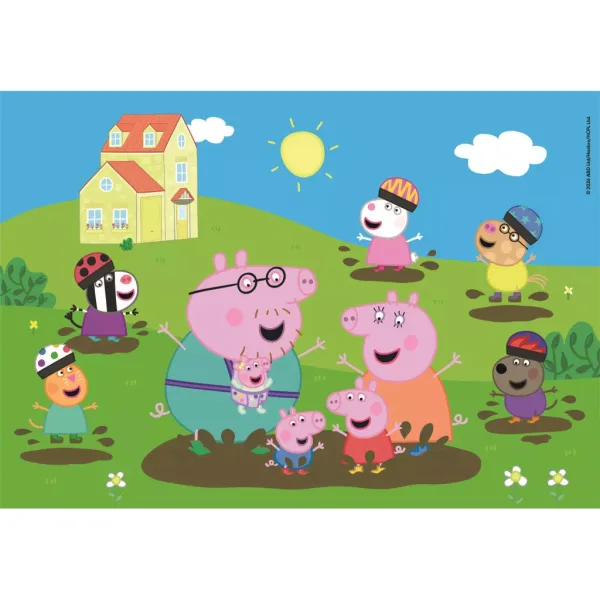 Peppa prasátko Veselá skákací kaluž 104 dílná maxi puzzle – Clementoni obrázek 2