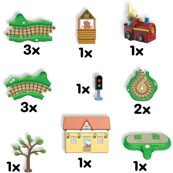 Peppa prasátko Whizz-Around Králíček Rebeka s červeným vlakem herní sada obrázek 2