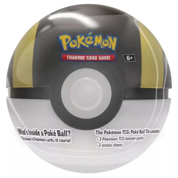 Pokémon TCG 2024 Poké Ball Tin – kovová krabička ve tvaru Pokéballu se 3 boostery v několika variantách obrázek 2