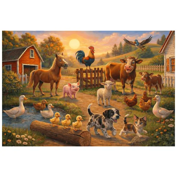 Přátelé na farmě 100ks puzzle - Trefl obrázek 2