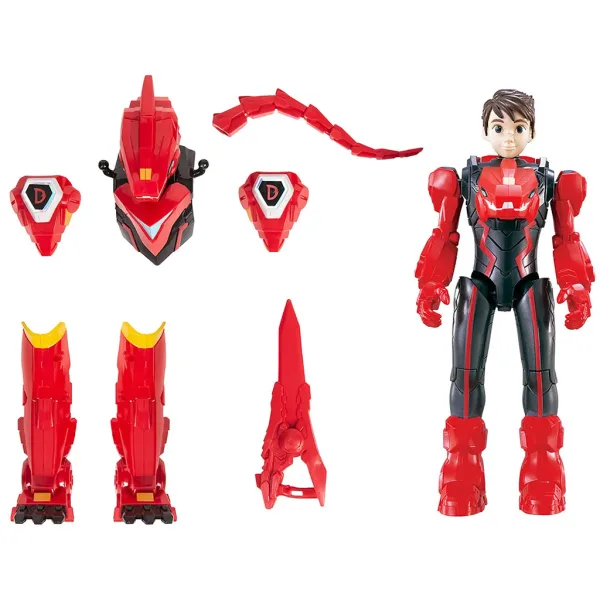 Quantum Heroes: Dinoster Lucio akční figurka s červeným brněním 20 cm obrázek 2
