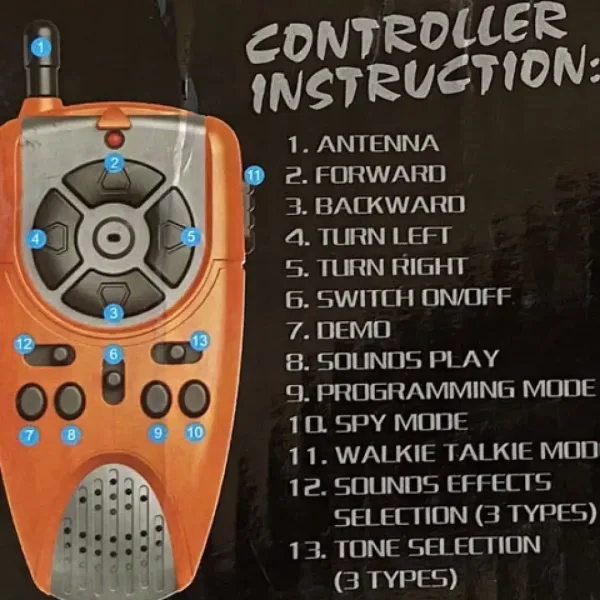 RC interaktivní TalkBot robot s walkie-talkie režimem v oranžové barvě 2,4GHz obrázek 8