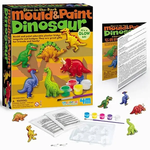 Sada na odlévání dinosaurů s barvou svítící ve tmě obrázek 2