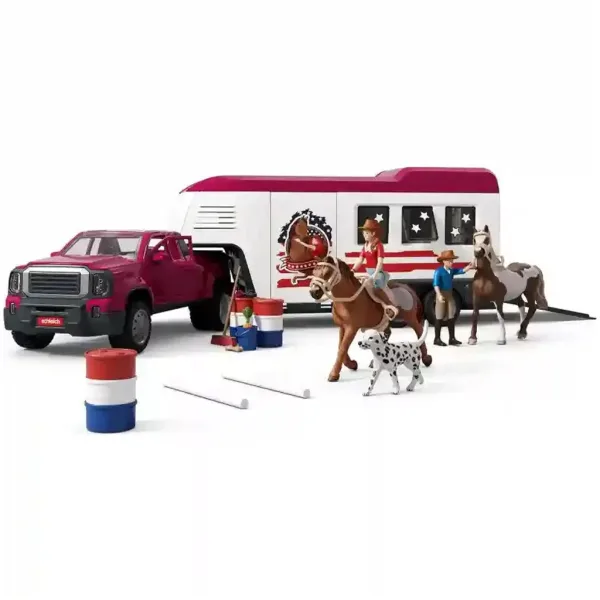 Schleich: Terénní auto s přívěsem a koňmi (42705) obrázek 2