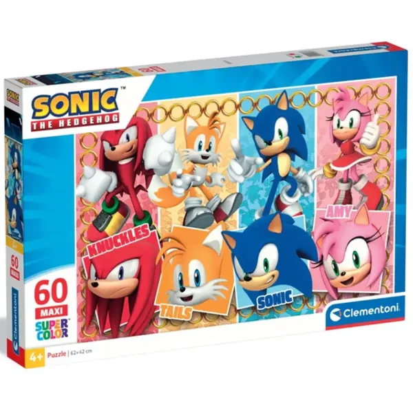 Sonic a přátelé 60ks maxi supercolor puzzle - Clementoni obrázek 1