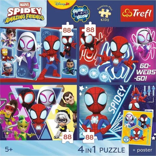 Spidey a jeho přátelé - 4 x 88 ks Premium Plus Kids puzzle - Trefl obrázek 2