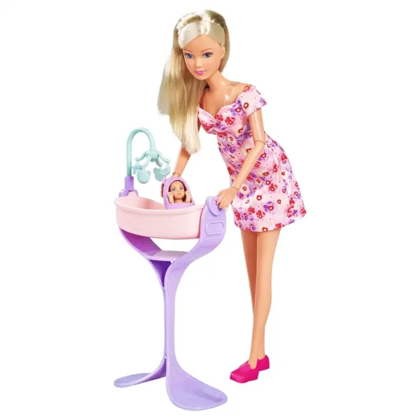 Steffi Love: Steffi těhotná panenka s kolébkou a doplňky - Simba Toys obrázek 2