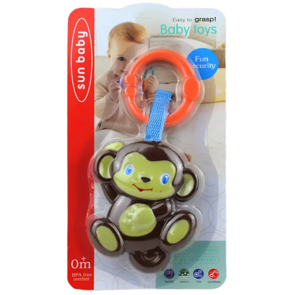 Sun Baby: Veselá opice BPA free dětská chrastítka obrázek 4