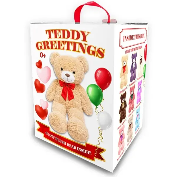 Teddy Greetings: Sněhová přání plyšový medvěd bílý v dárkové krabičce 120cm obrázek 2