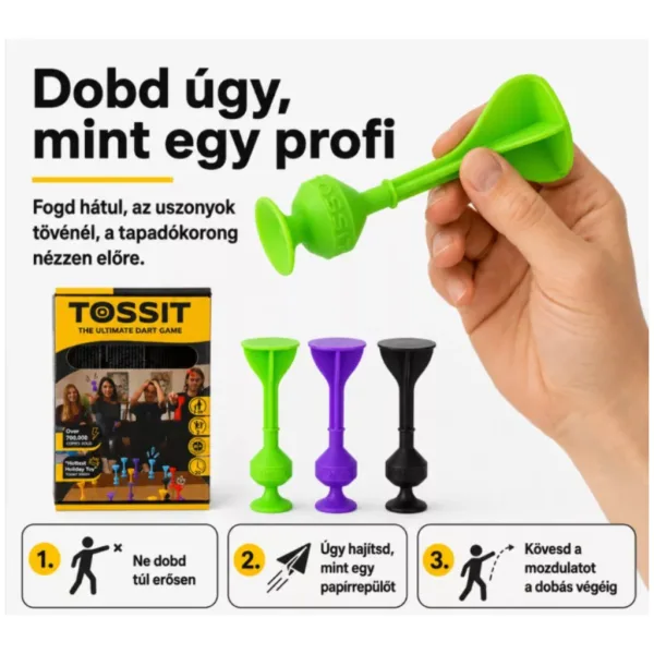 Tossit Starter Pack fialovo-zelená silikonová šipková hra s přísavkami obrázek 4