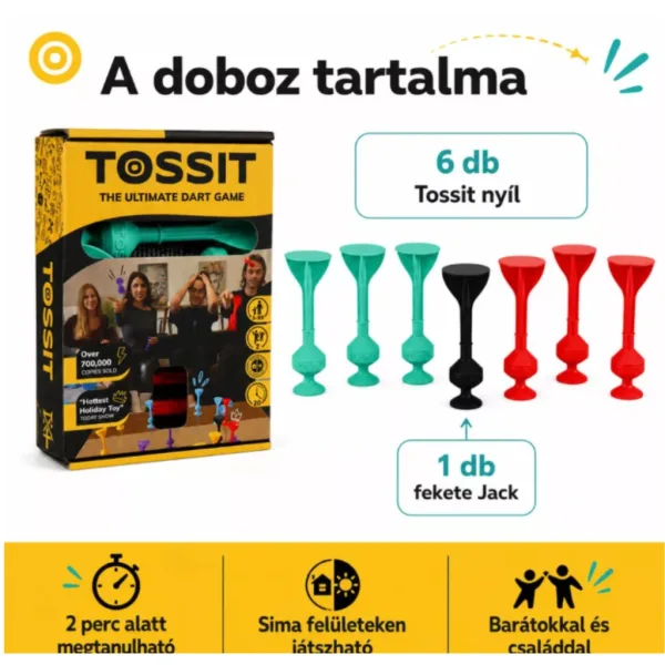 Tossit Starter Pack červeno-tyrkysová silikonová společenská hra se šipkami s přísavkami obrázek 2